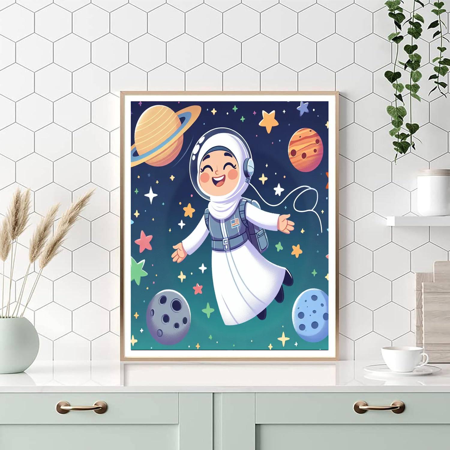 Astronaut's Journey To Space Number Painting