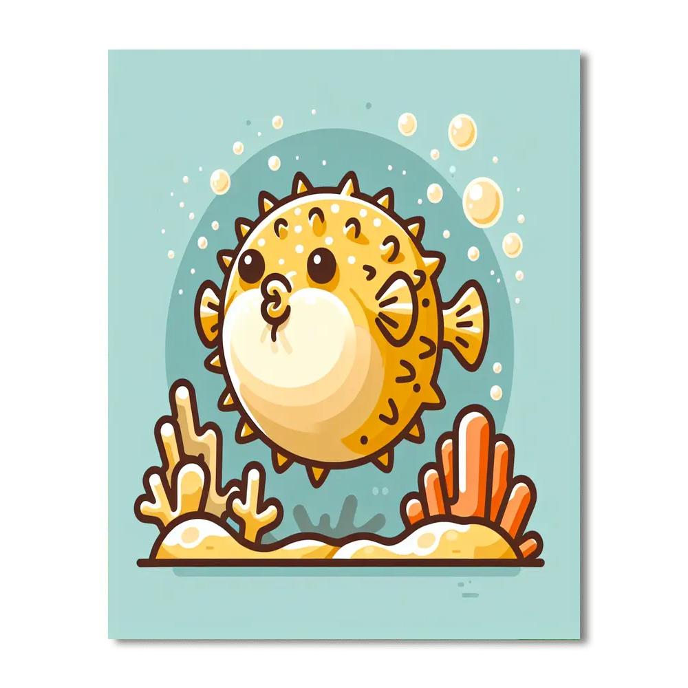Peppy Pufferfish Paint By Numbers Art