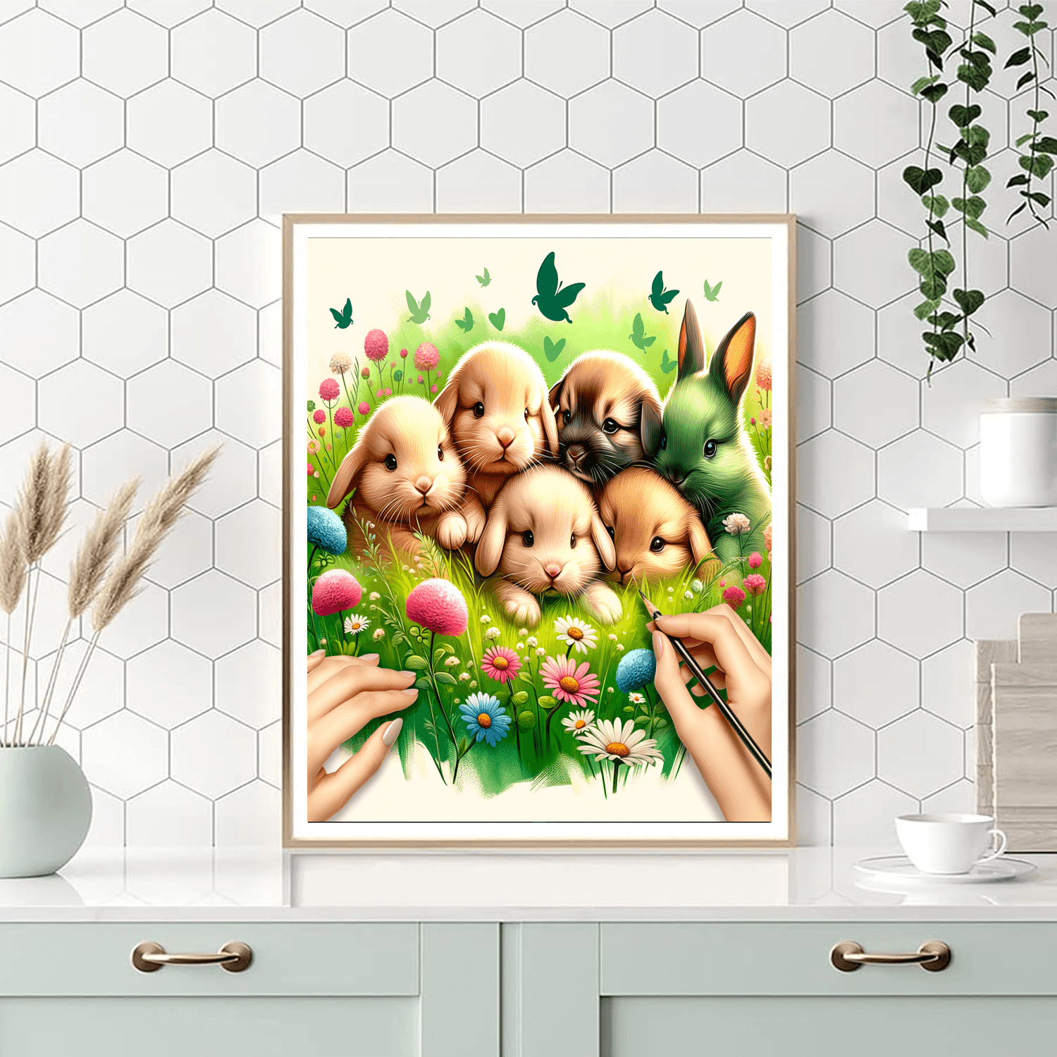 Gentle Baby Animals Painting Number Kit
