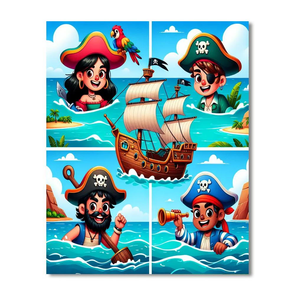 Jolly Pirate Treasure Paint By Numbers Kits