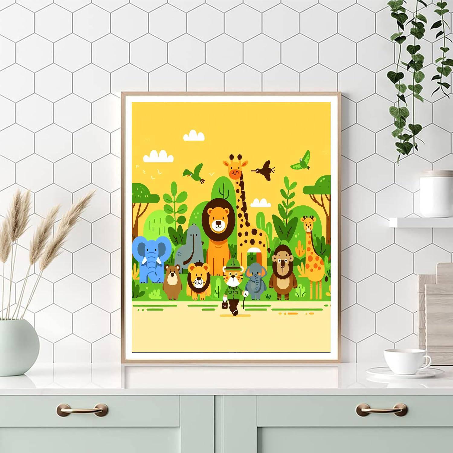 Joyous Jungle Safari Paint By Numbers Art