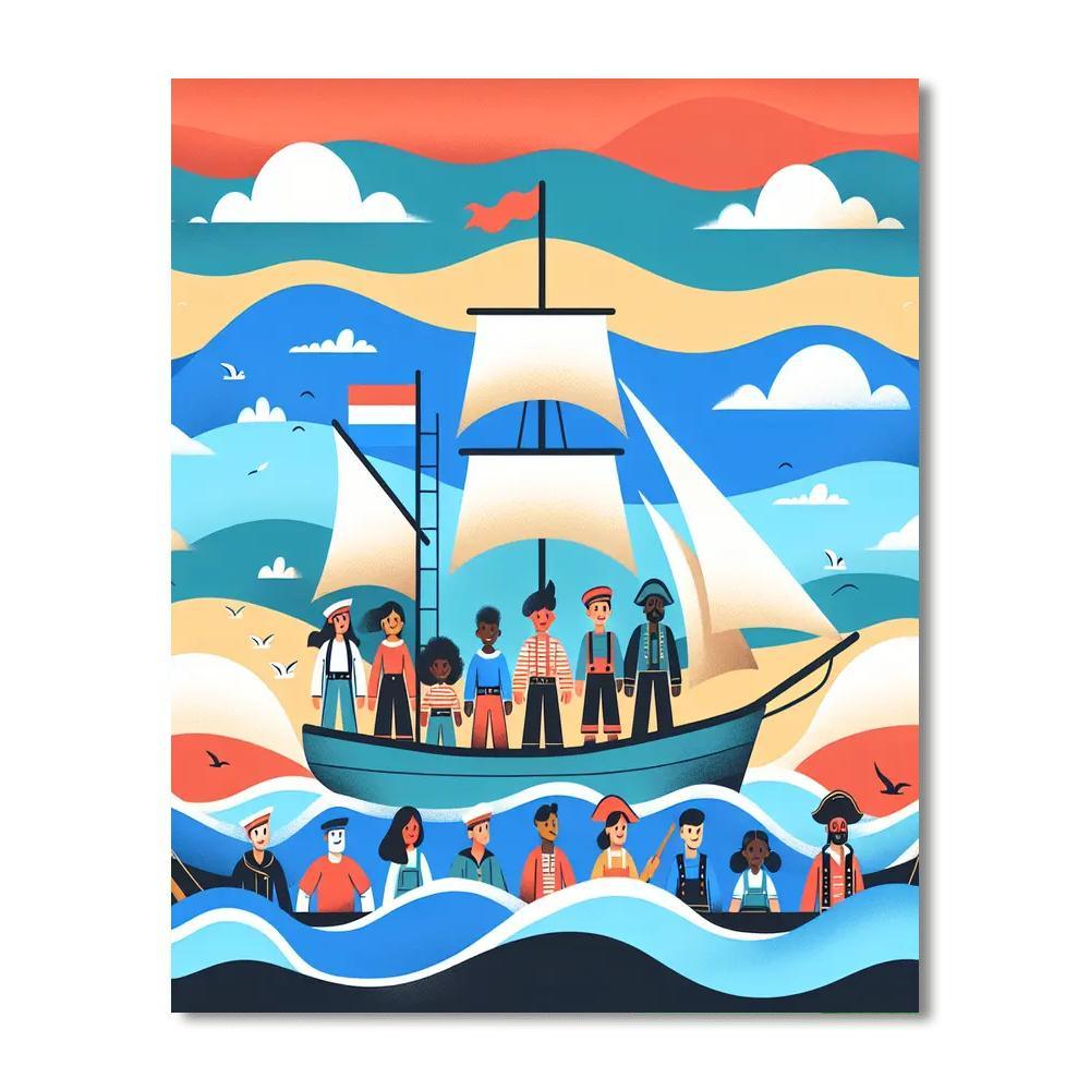 Nautical Adventures At Sea Paint By Numbers Kits