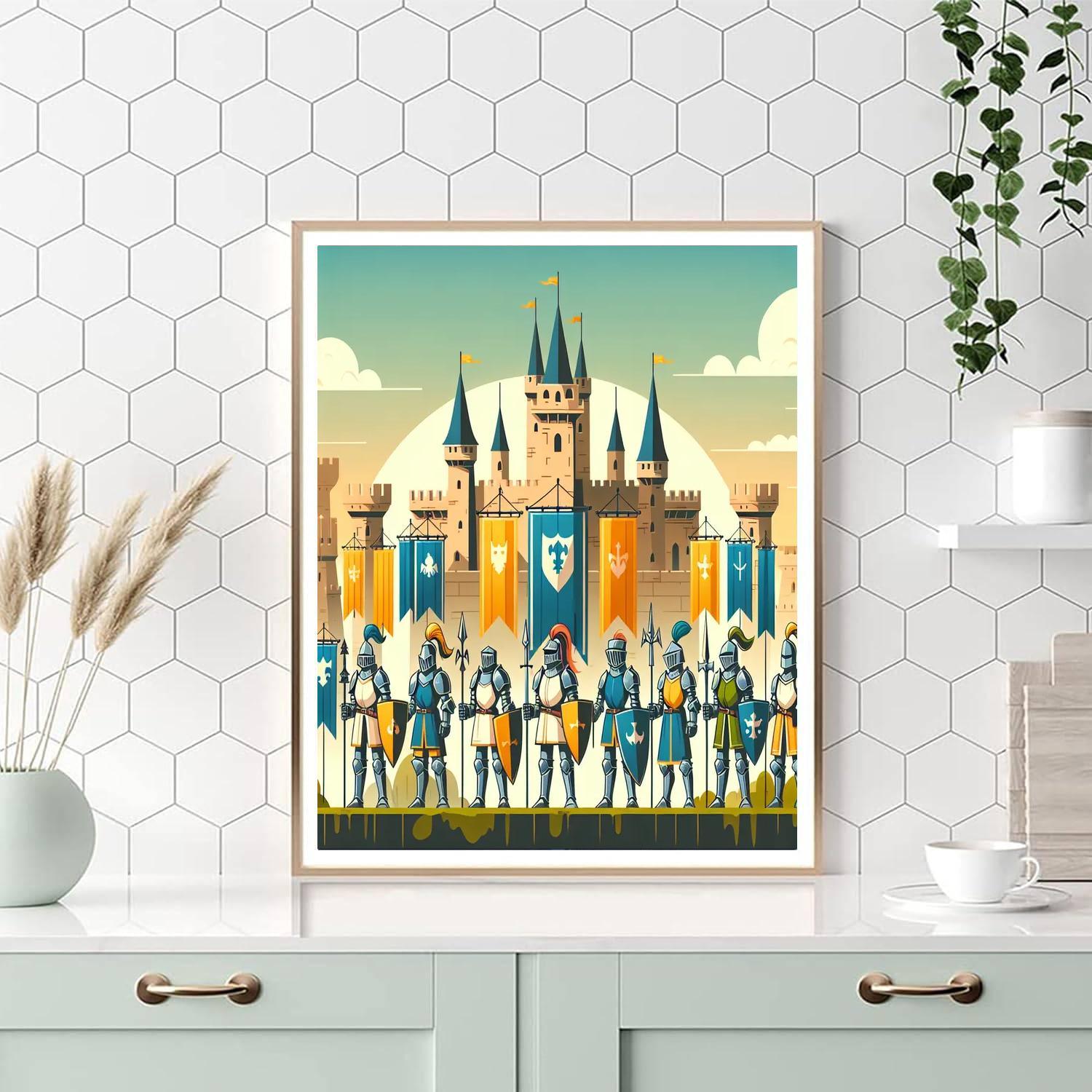 Medieval Quest With Brave Knights Paint By Numbers Art