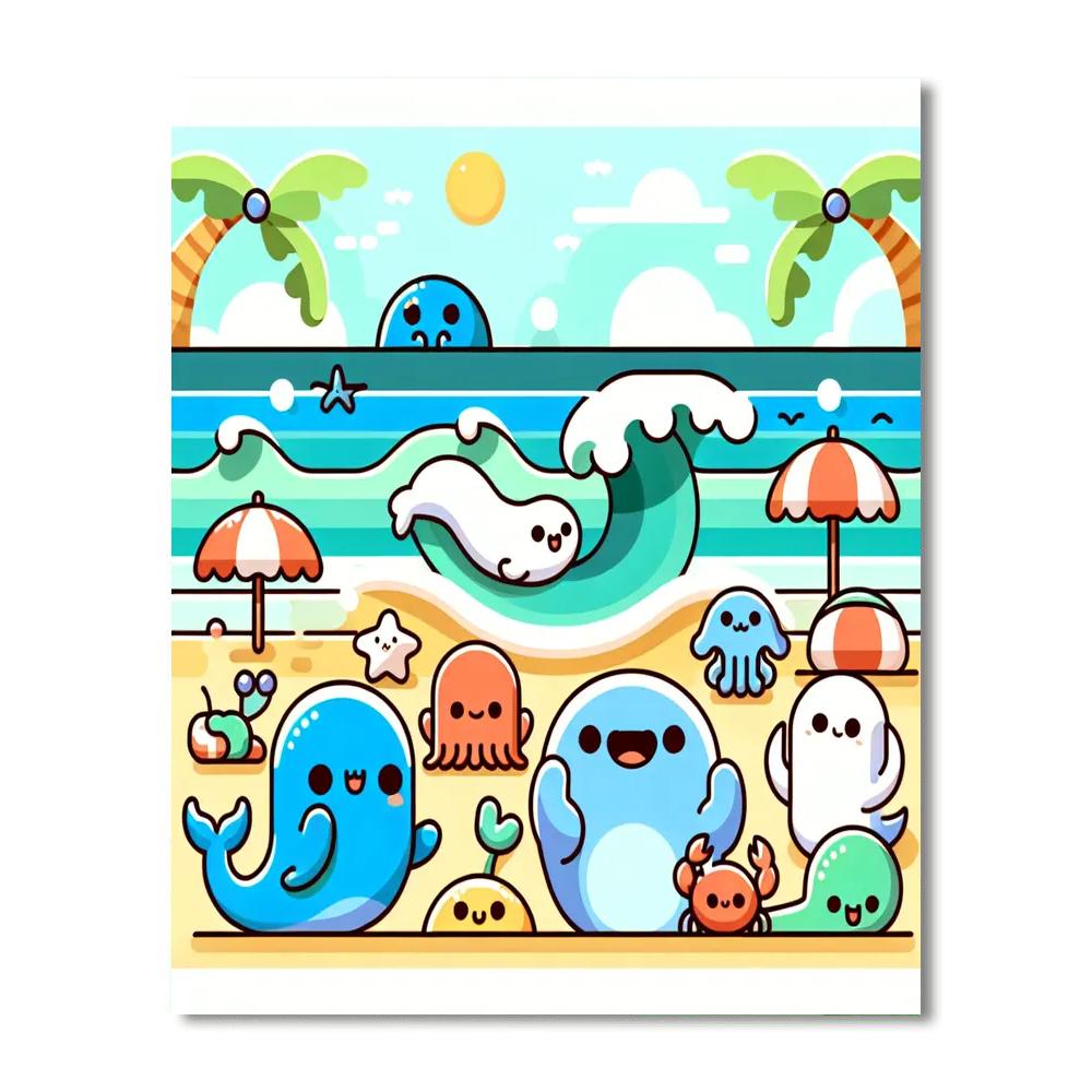 Silly Seaside Shenanigans Paint By Numbers Art