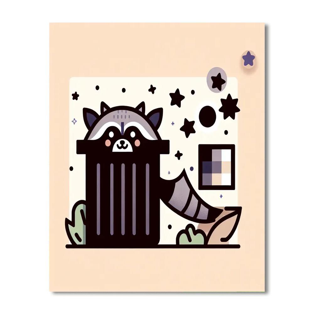 Witty Raccoon DIY Paint By Numbers