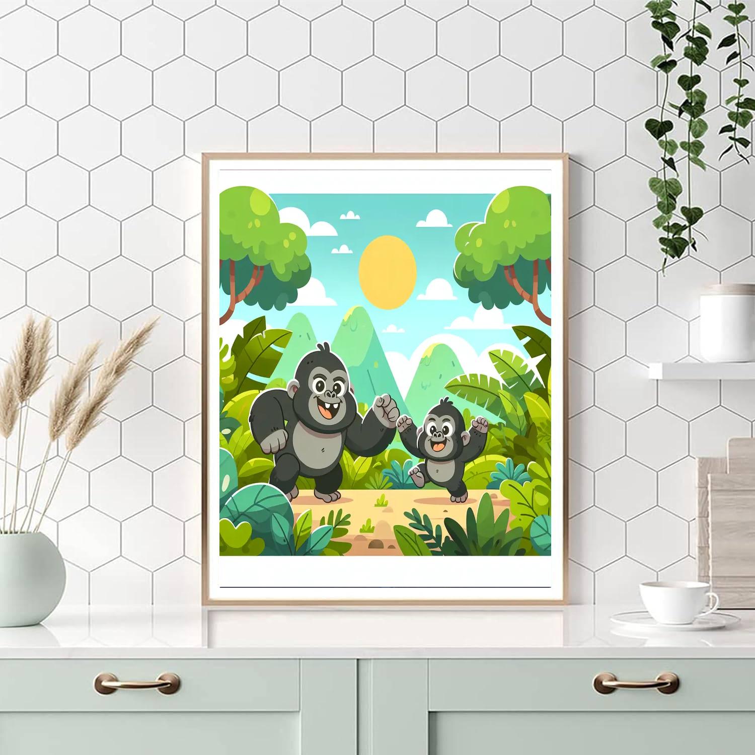 Gregarious Gorillas Numbered Painting Kits