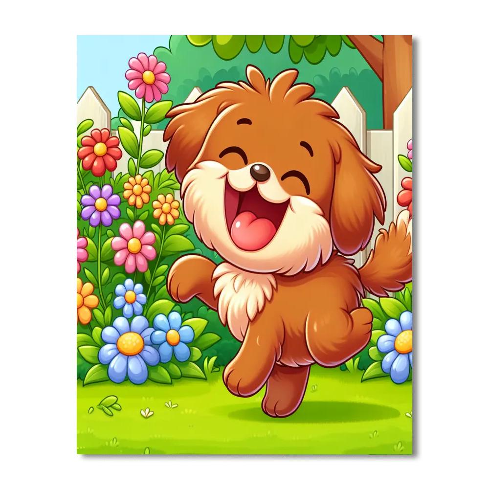 Joyful Puppy Painting By Numbers Kit