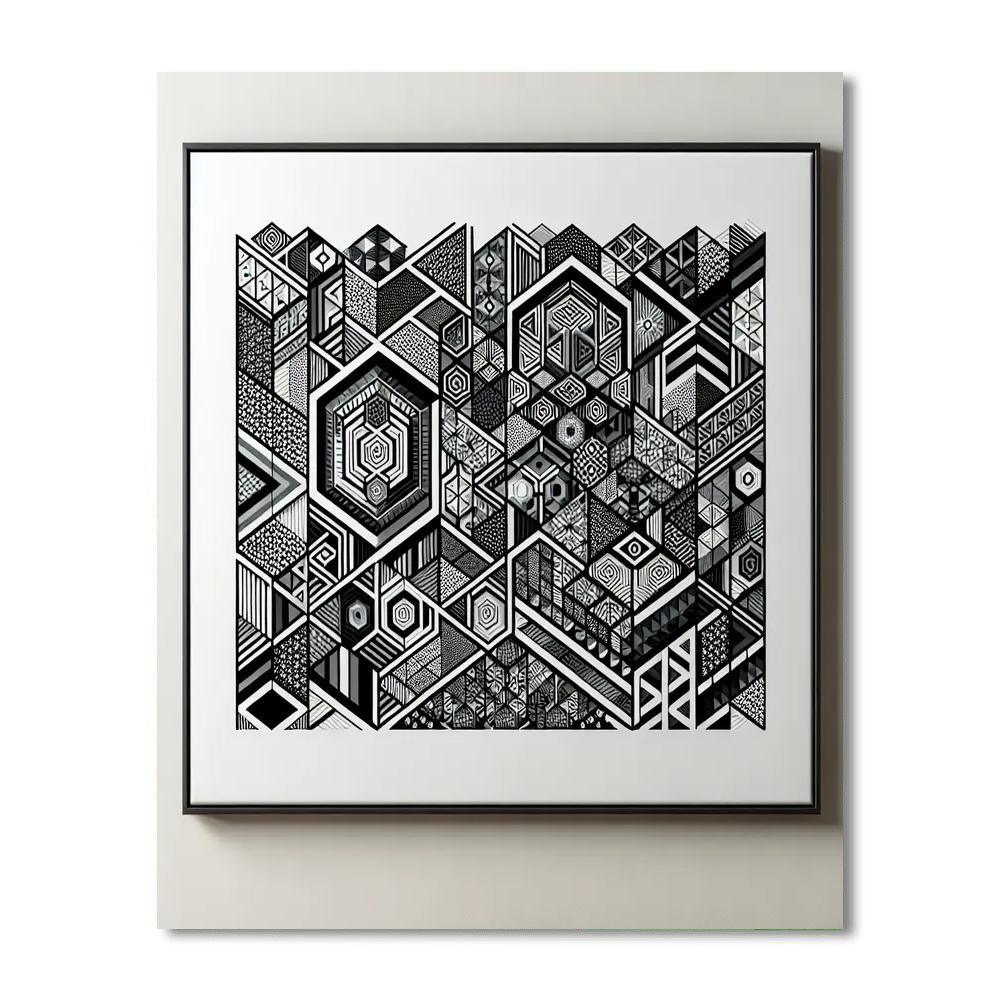 Monochrome Mosaic Wall Art Paint By Number