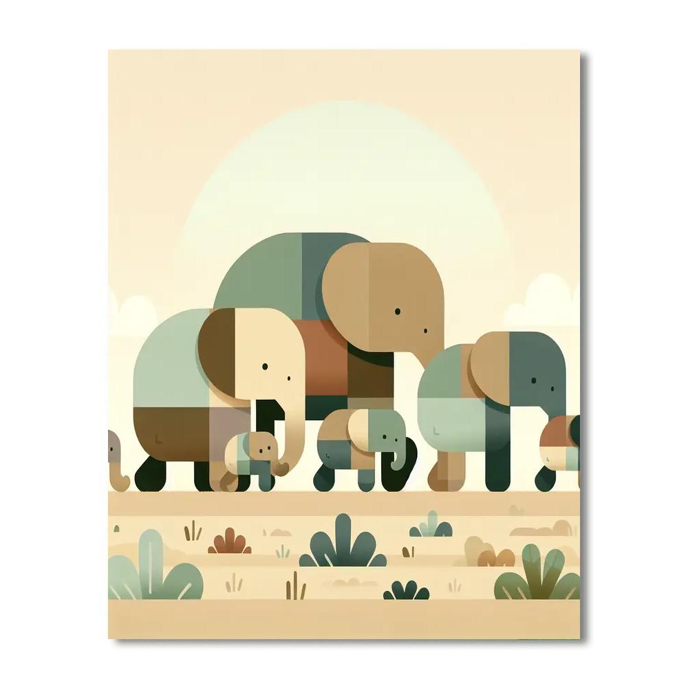 Enchanting Elephants Painting By Numbers Kit