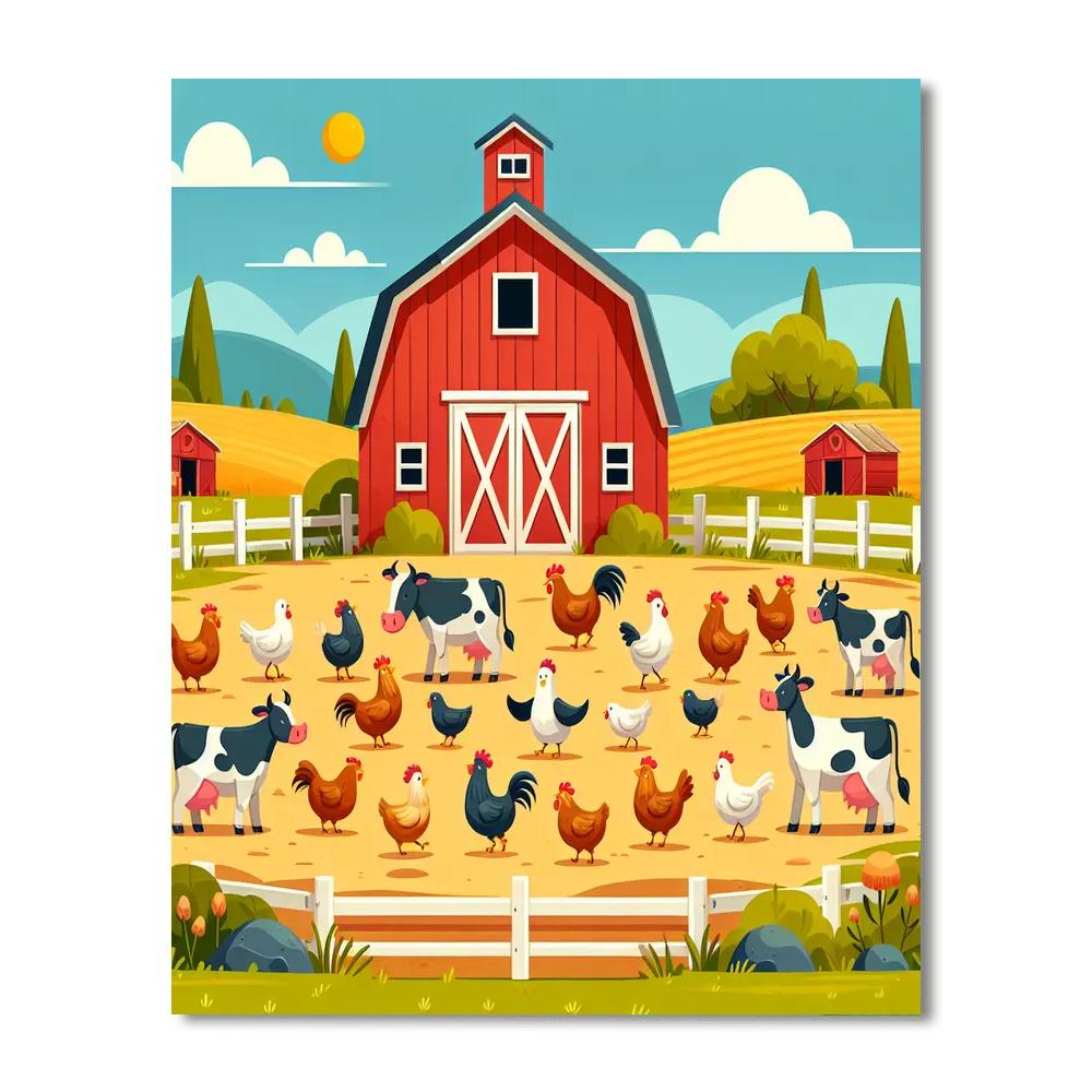 Barnyard Bash Painting Number Kit