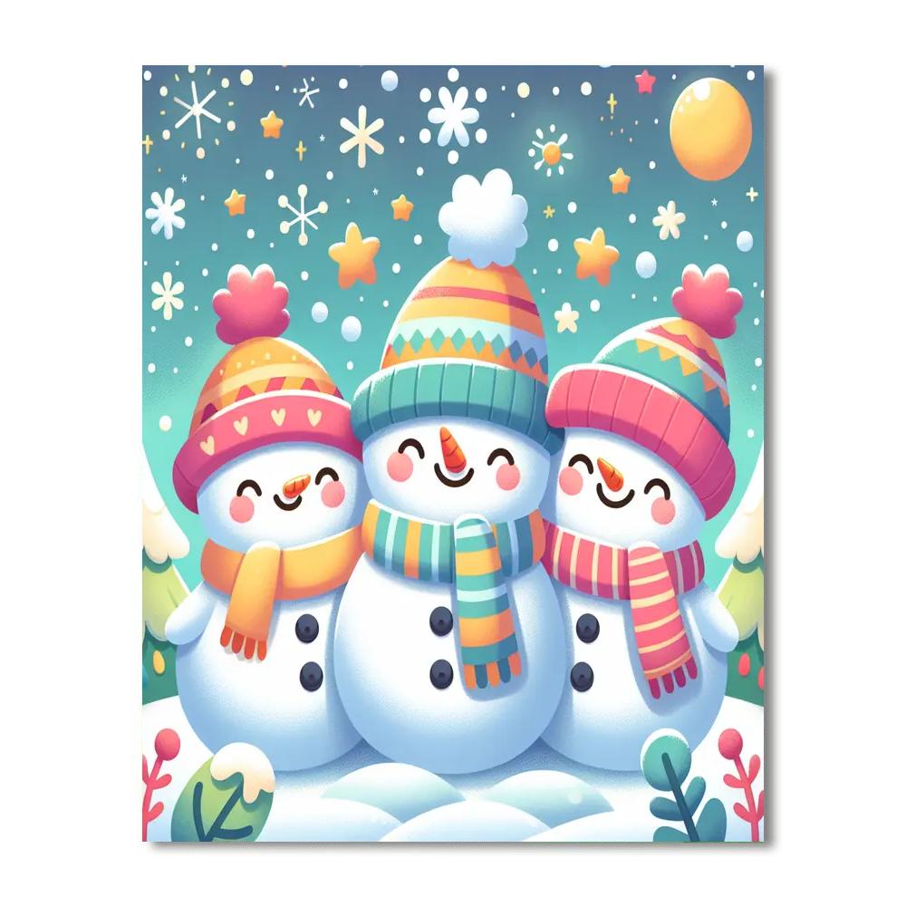 Silly Snowman Family Numbered Painting Kits
