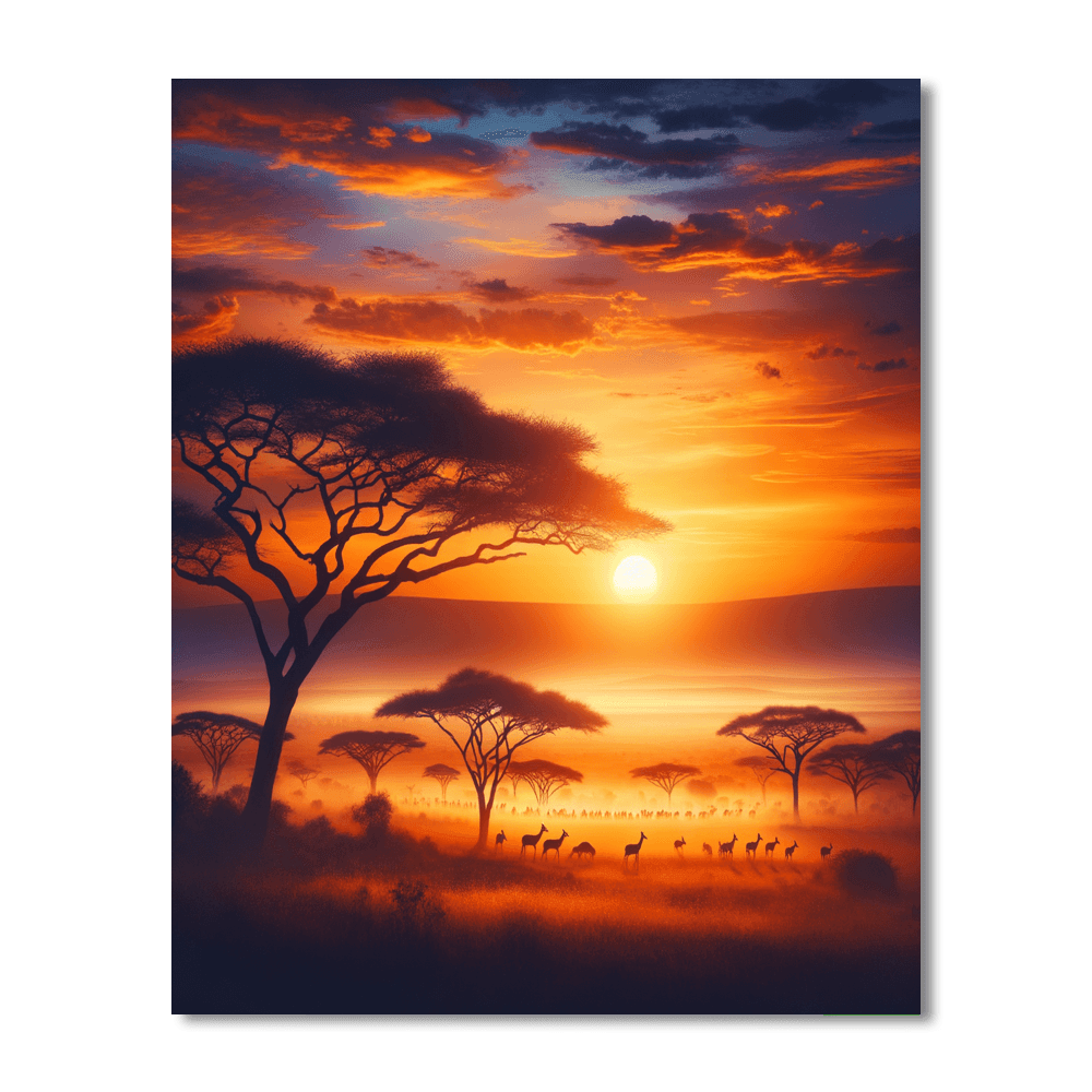 Serengeti Sunset Glow Paint By Numbers