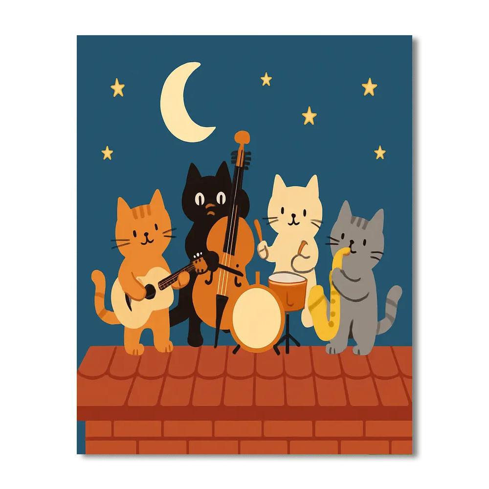 Rooftop Moonlit Serenade DIY Paint By Numbers