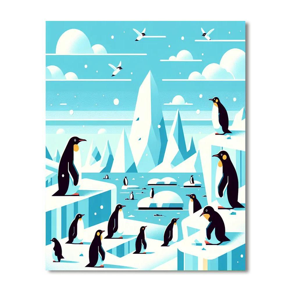 Penguin's Arctic Journey Paint By Color