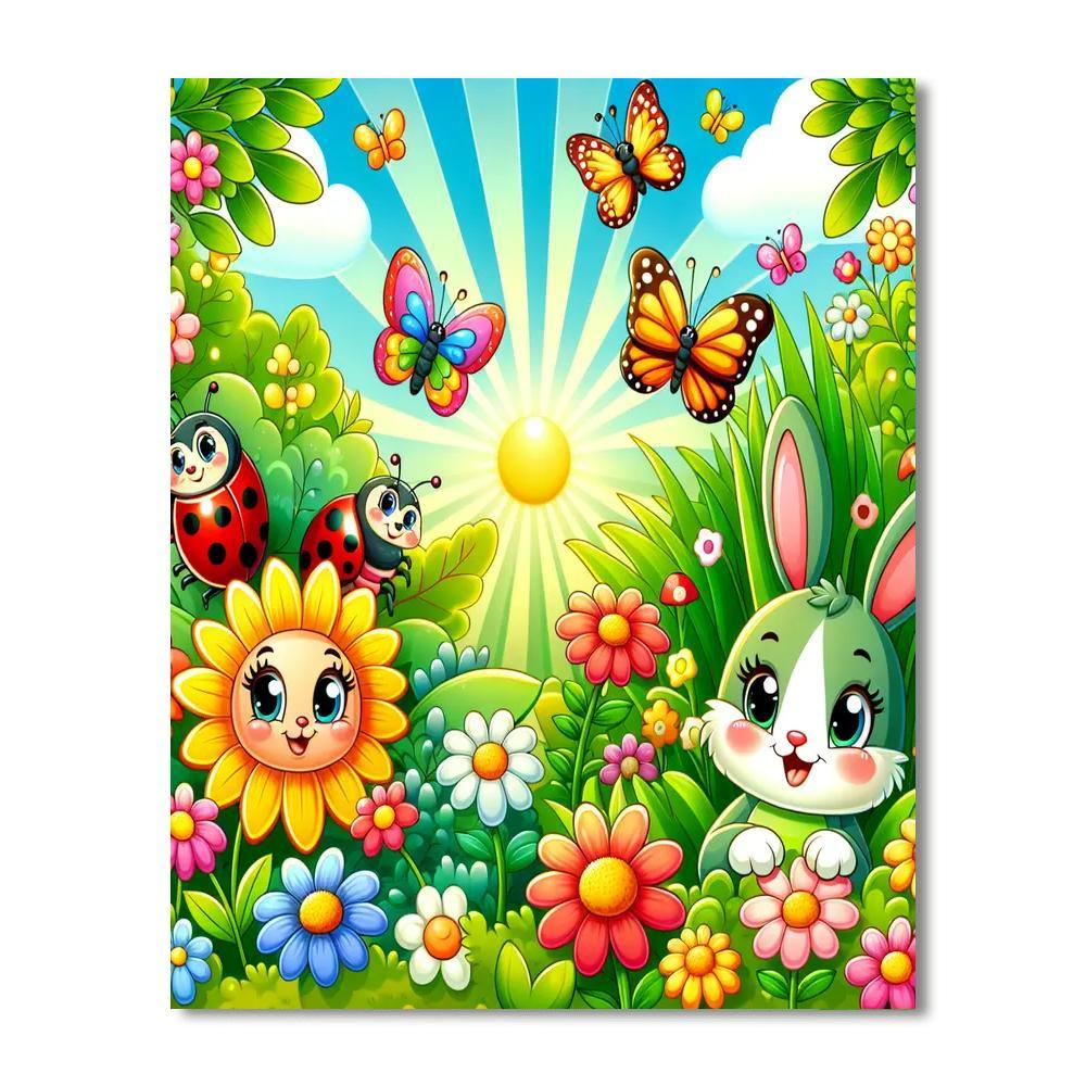 Joyful Critters In The Garden Painting By Numbers Kit