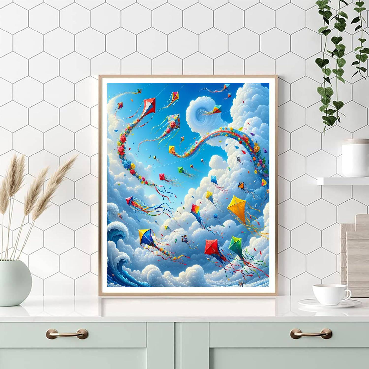 Colorful Kite Adventure Numbered Painting Kits