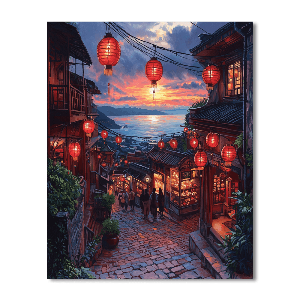 Jiufen - New Taipei City, Taiwan Numbered Painting Kits