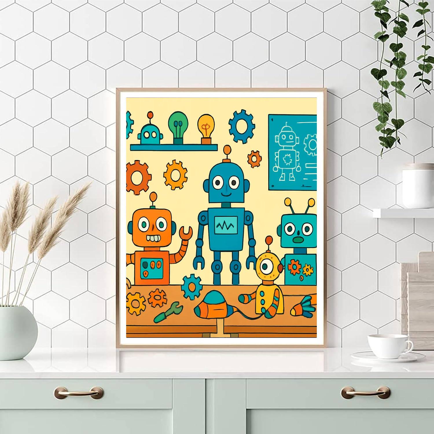 Wacky Robot Invention Lab DIY Paint By Numbers