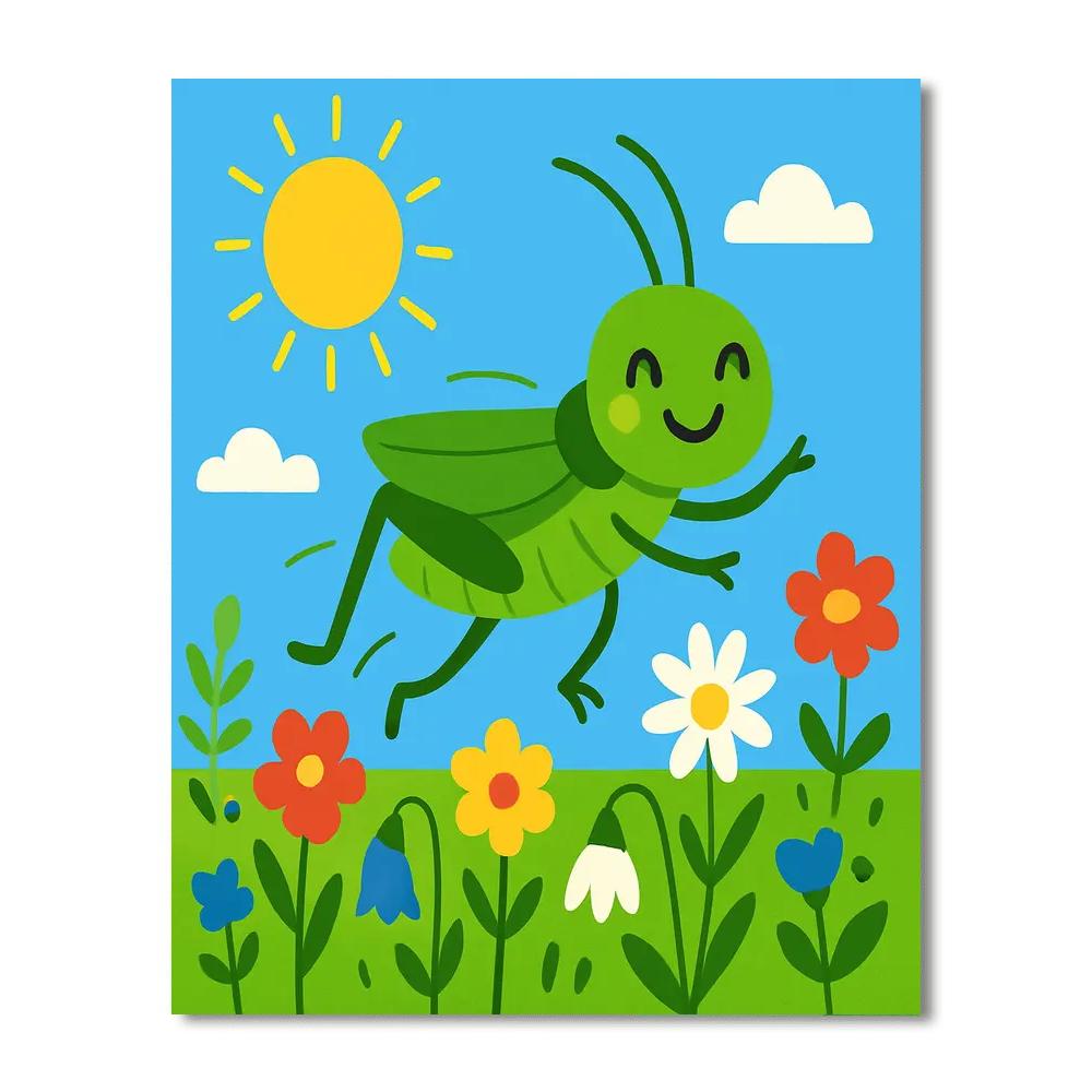 Giggle Grasshopper Paint By Numbers Art