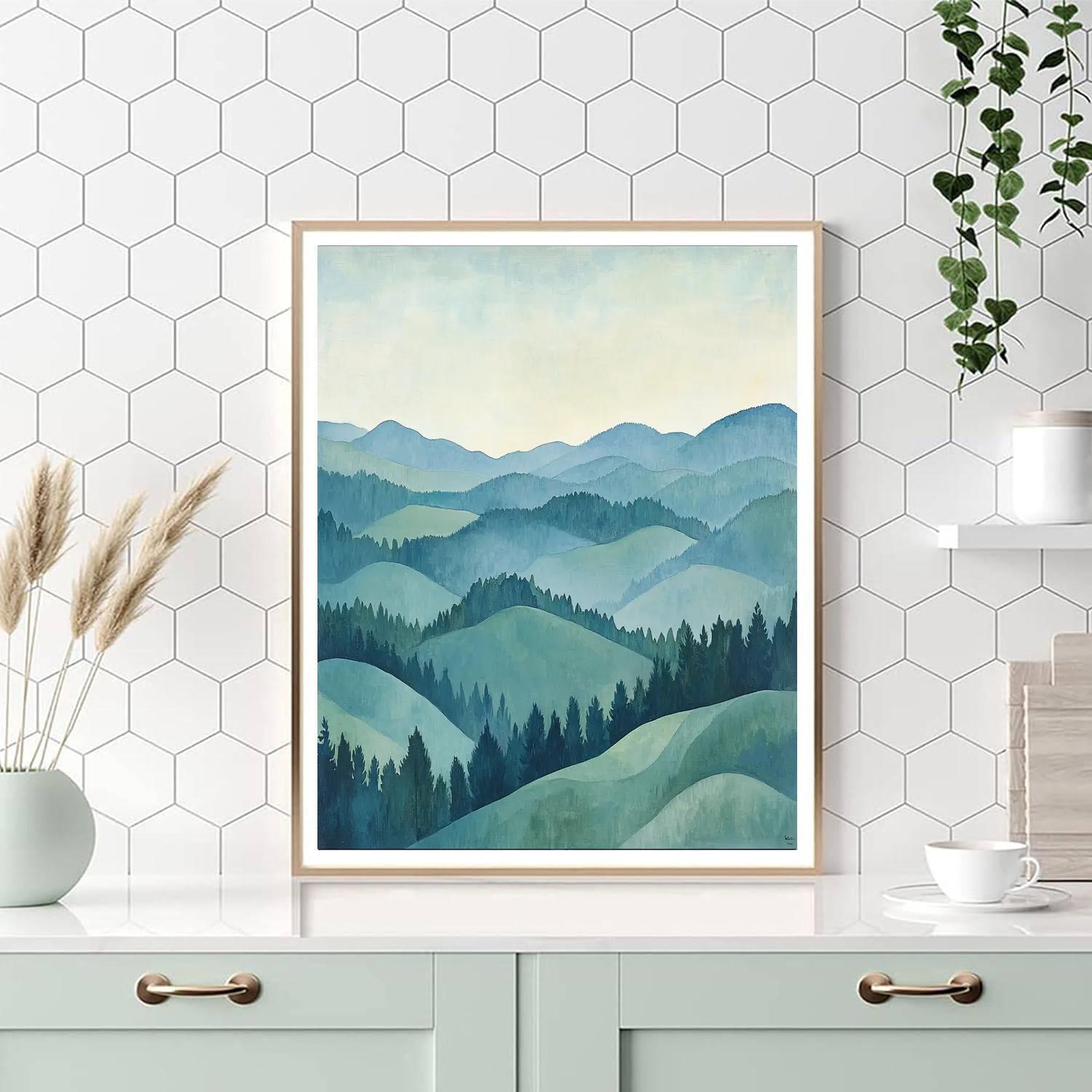 Paul Cézanne Inspired Tranquil Misty Landscapes  Number Painting