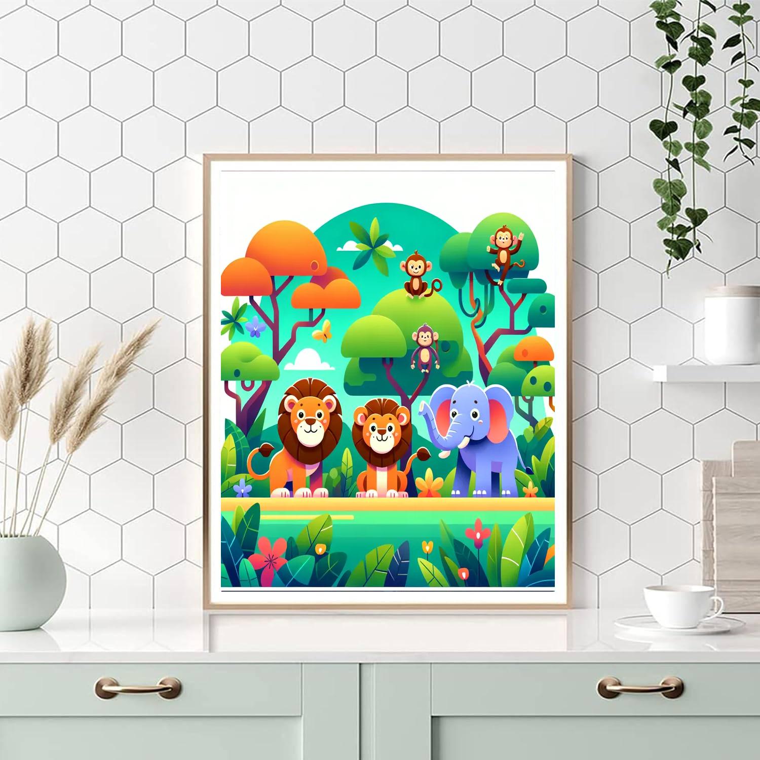 Daring Adventure Animals Paint By Numbers Art