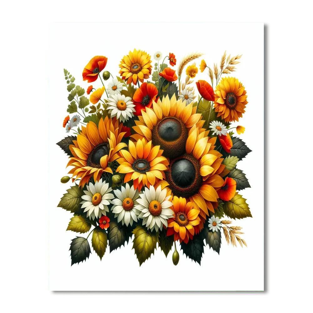 Vivid Summer Blooms Numbered Painting Kits