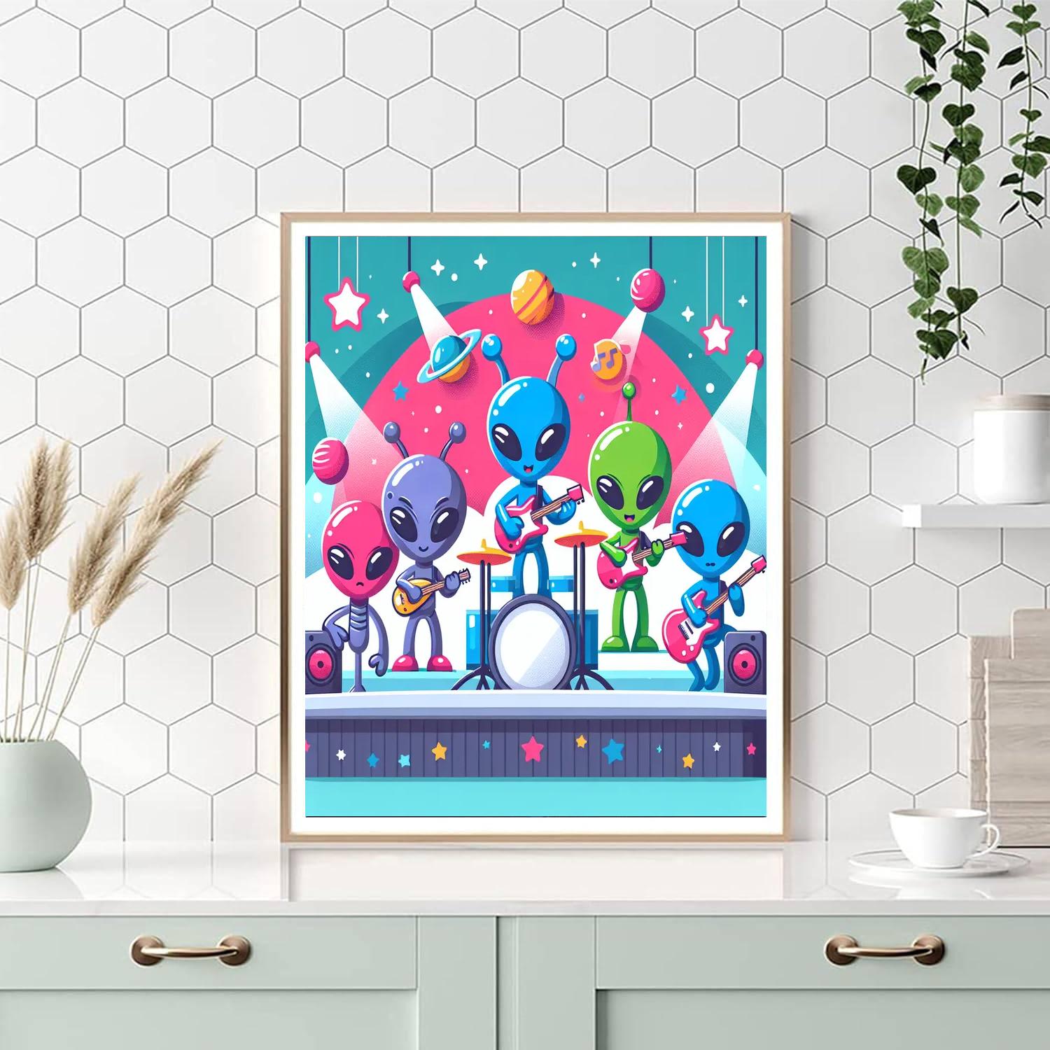 Intergalactic Rock Band DIY Paint By Numbers