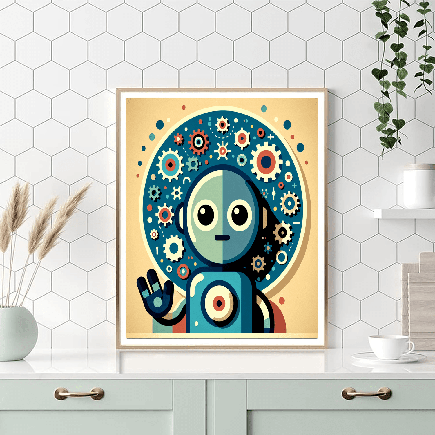 Retro Robots Number Painting