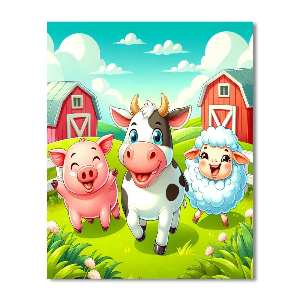 Giggling Farm Friends Painting By Numbers Kit
