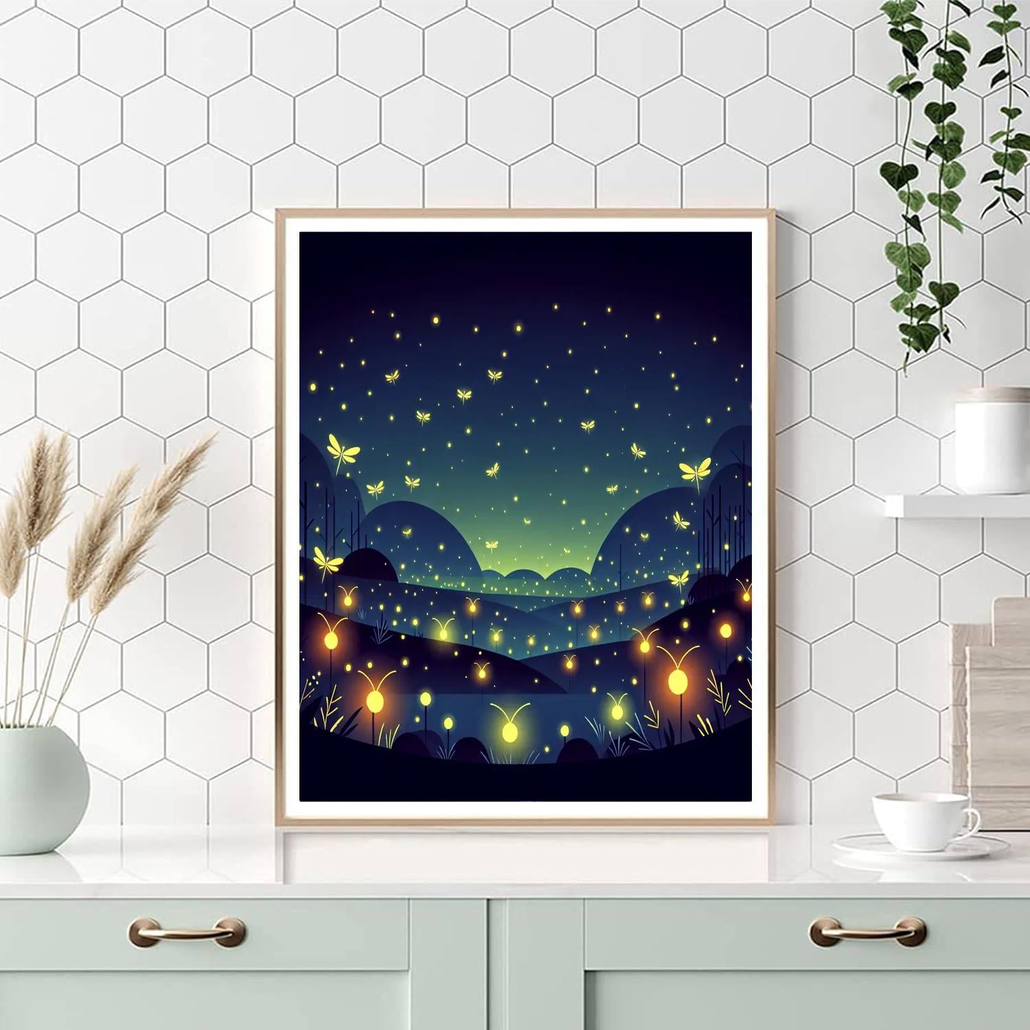 Glowing Firefly Festival Painting By Numbers Kit