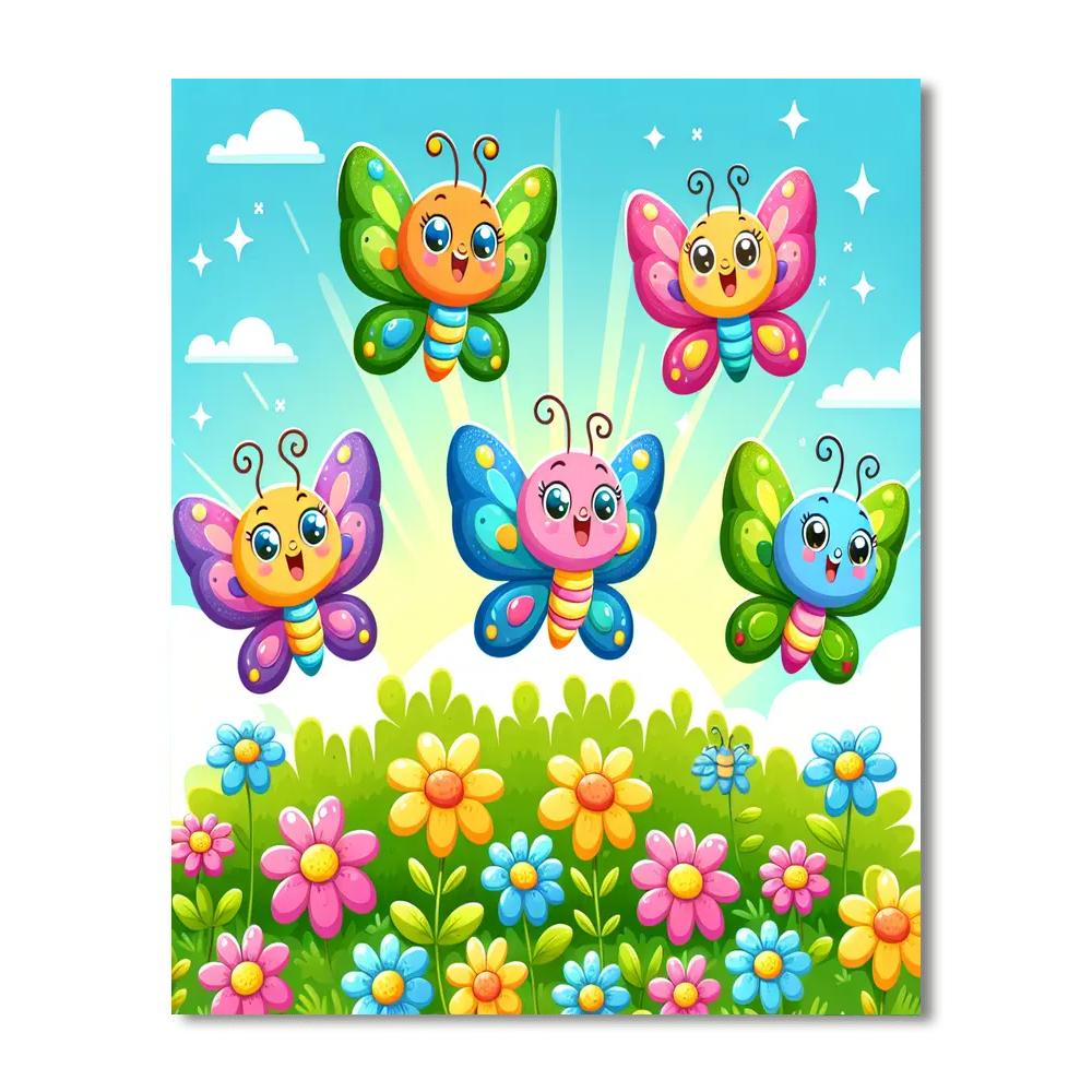 Dancing Butterflies In The Garden Paint By Numbers Art