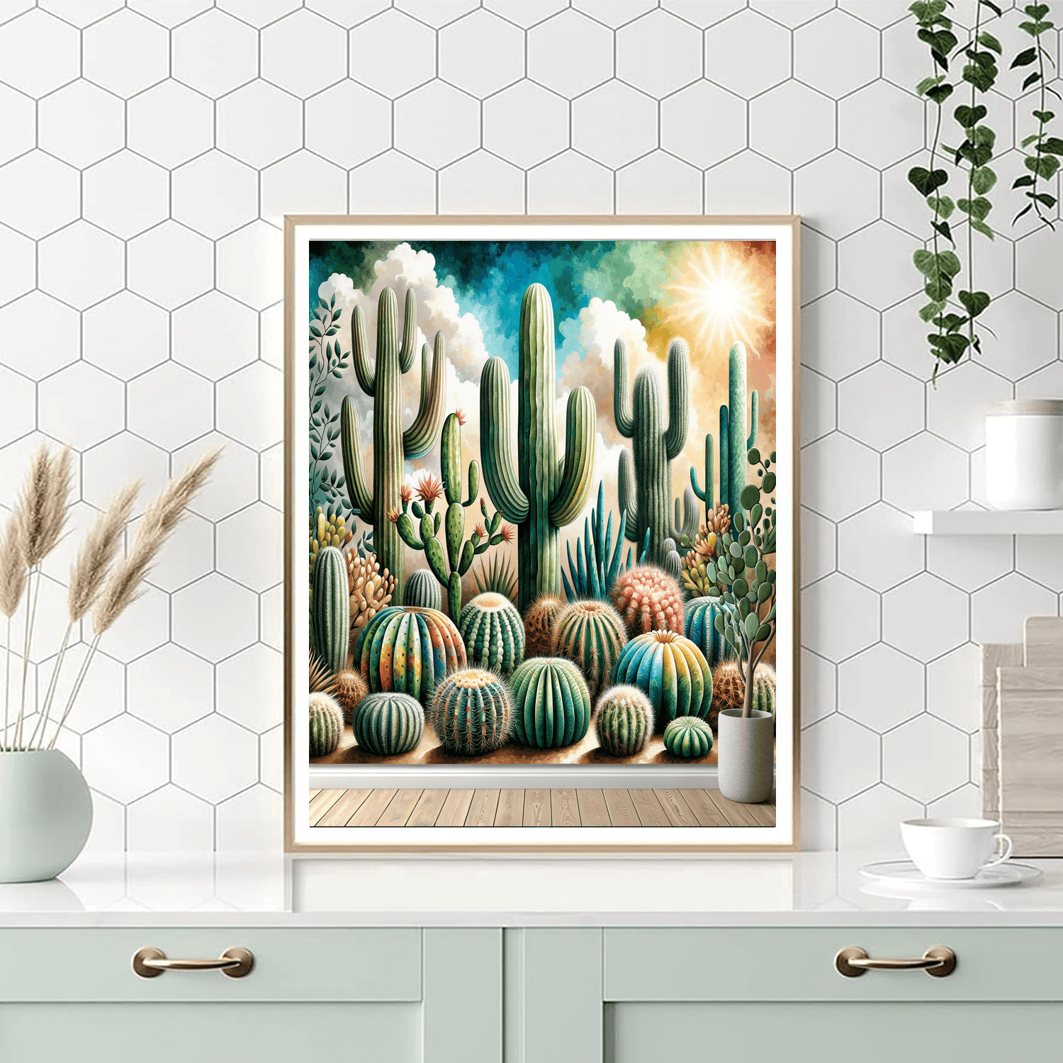Charming Cactus Garden Paint By Color