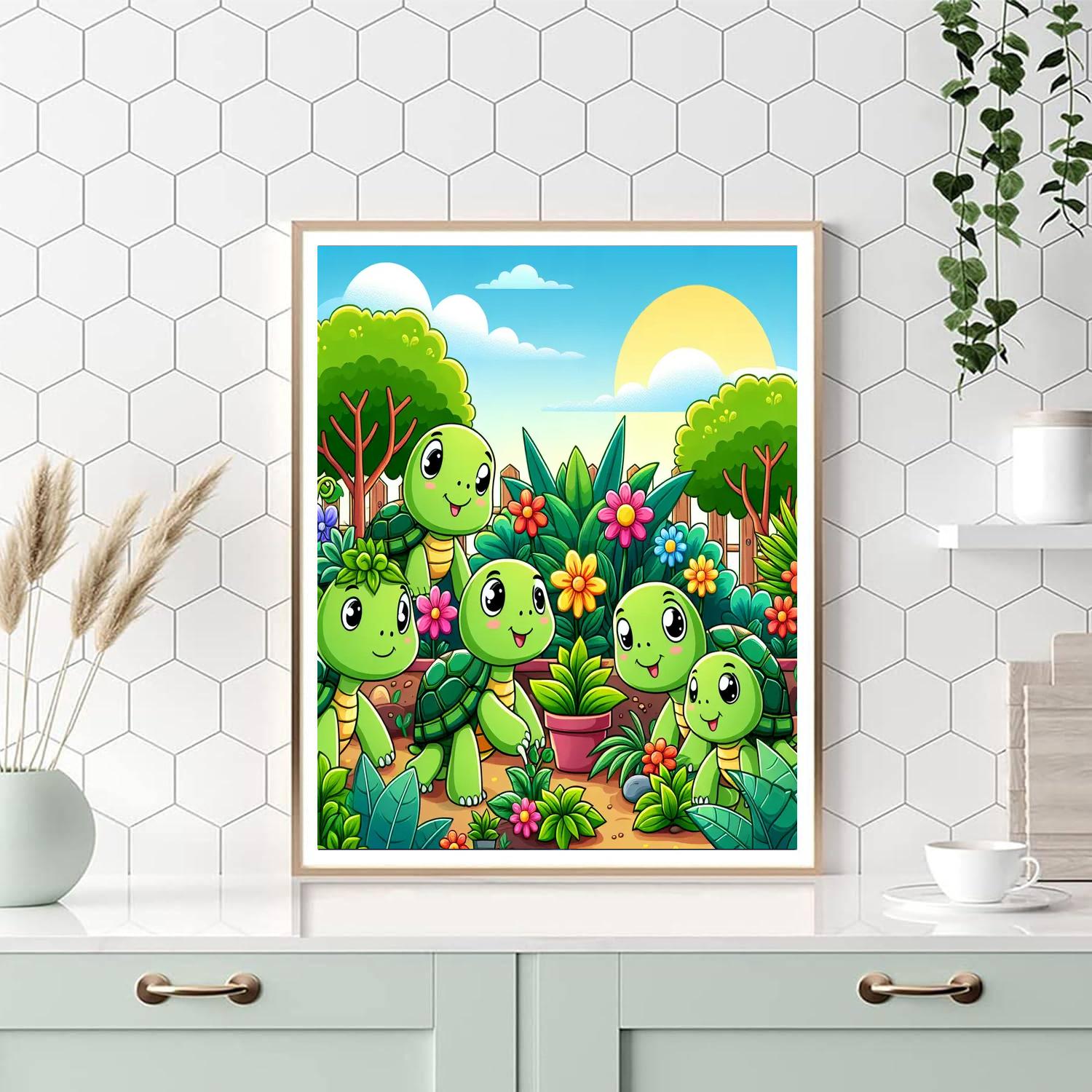 Curious Garden Turtles Numbered Painting Kits