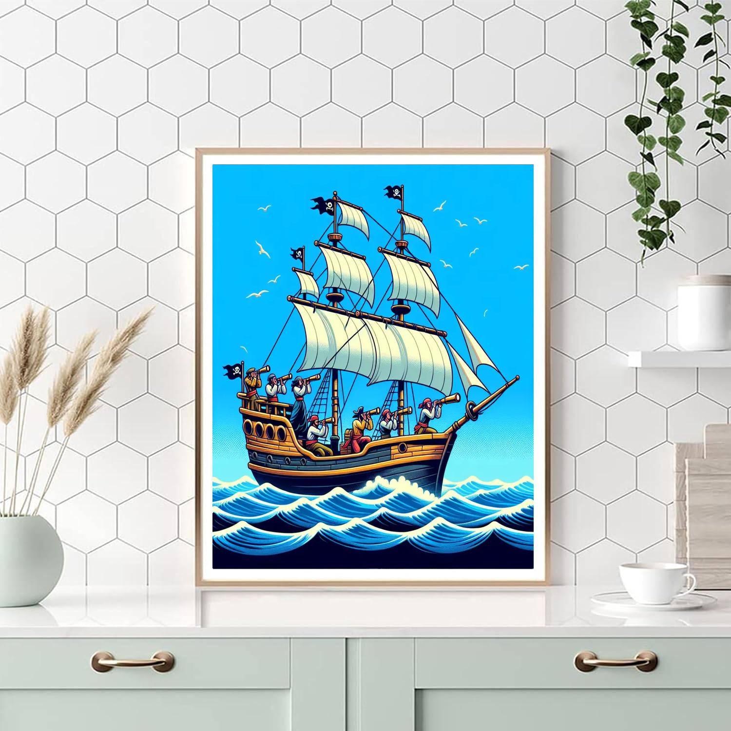 Adventurous Pirates' Treasure Painting By Numbers Kit
