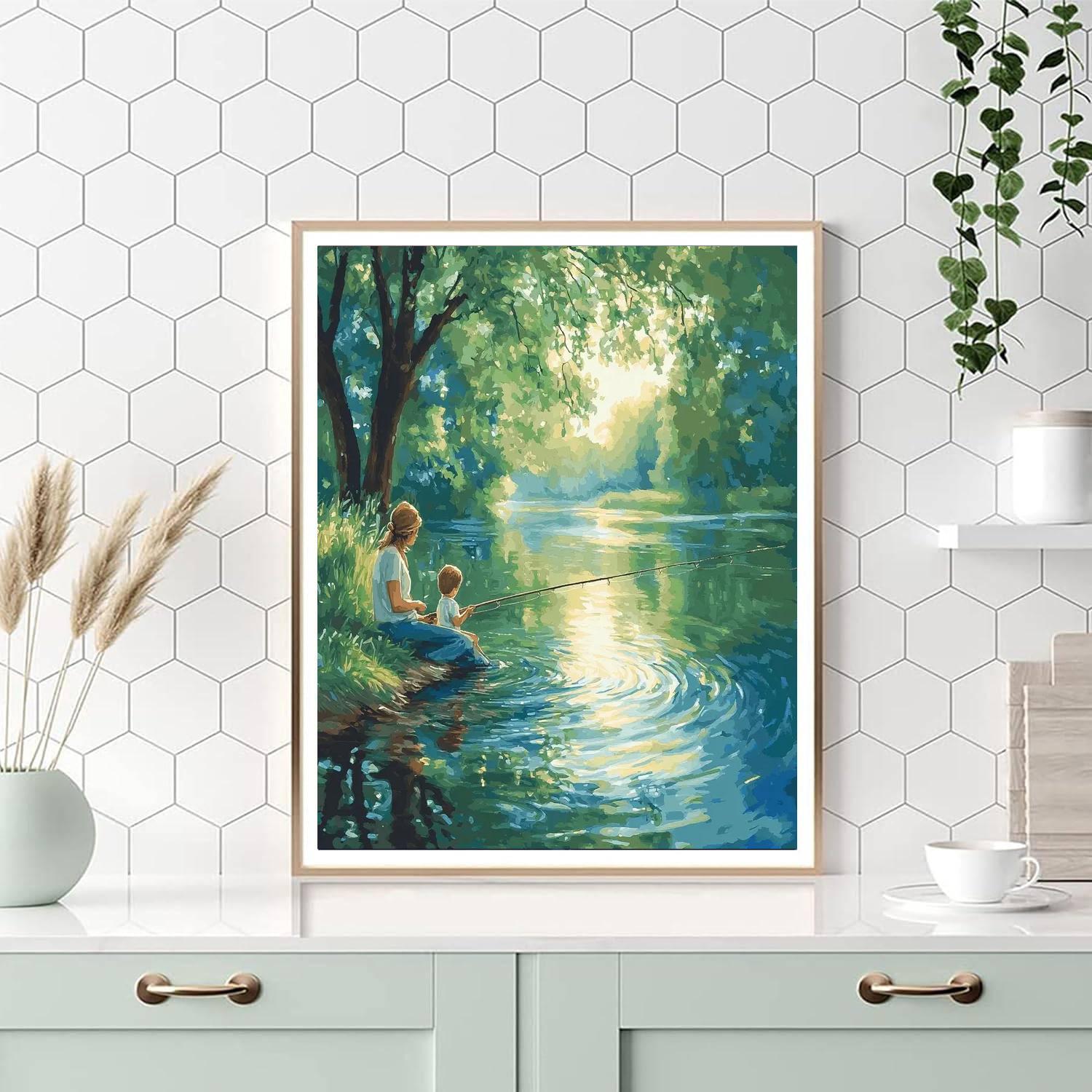 Fishing By The River DIY Paint By Numbers