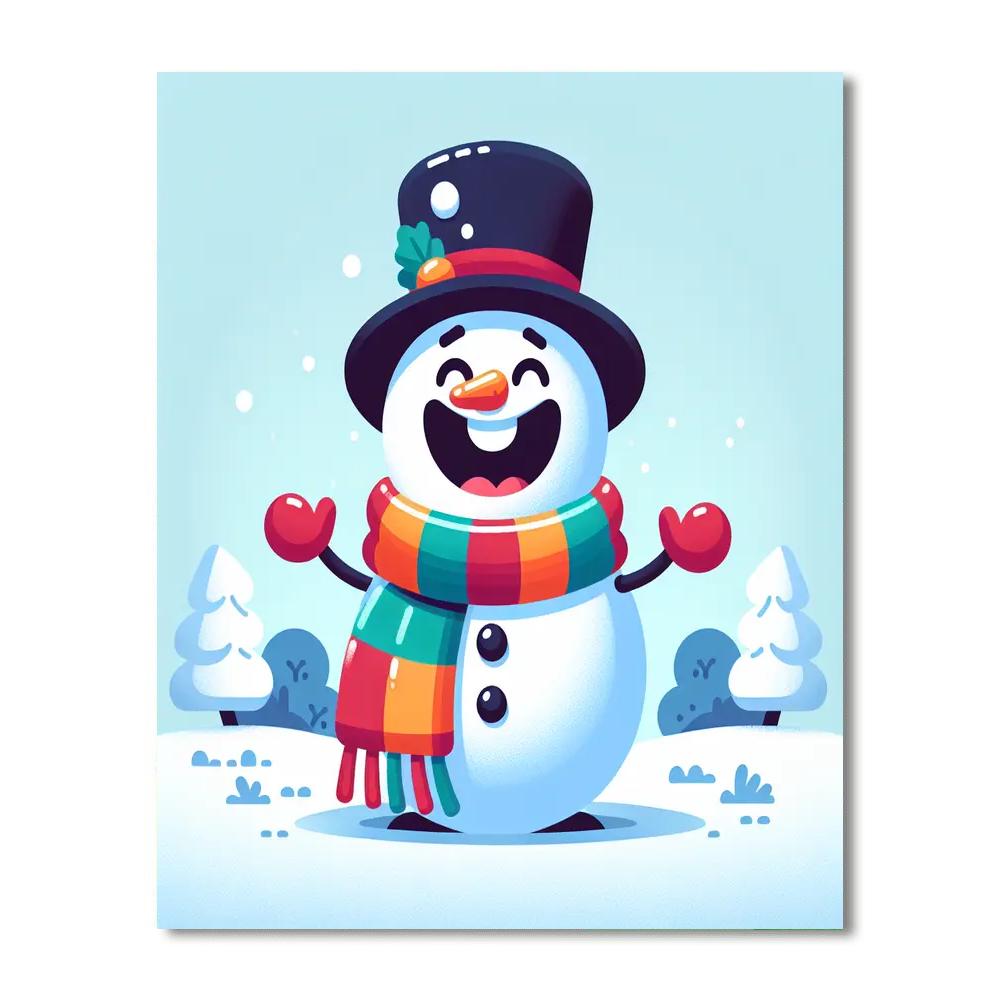 Excited Snowman Painting By Numbers Kit