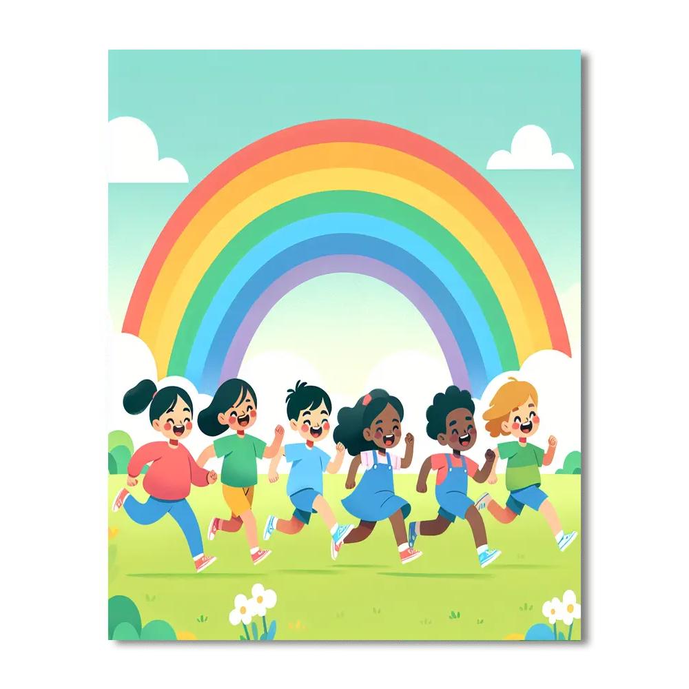 Radiant Rainbow Chase Numbered Painting Kits
