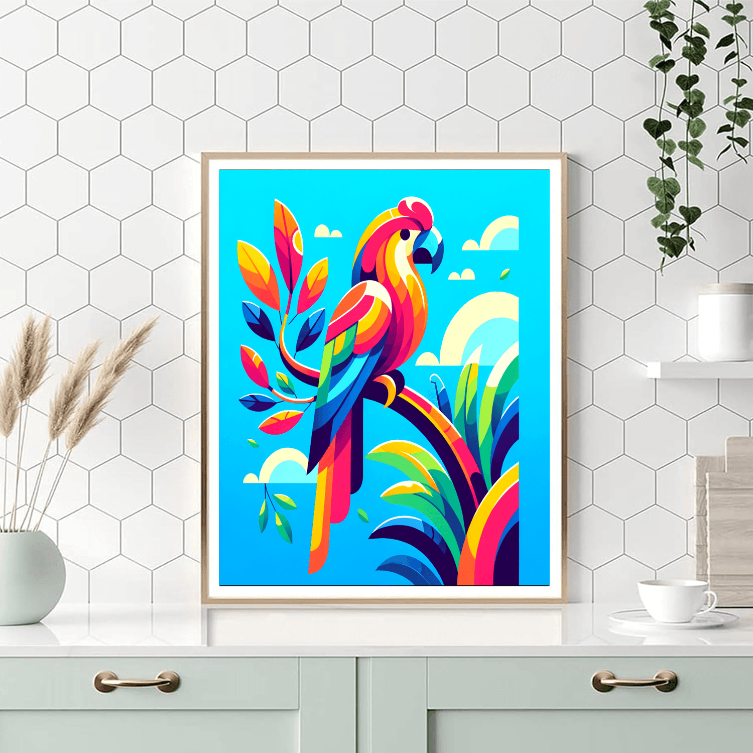 Tropical Parrot Paradise Paint By Color