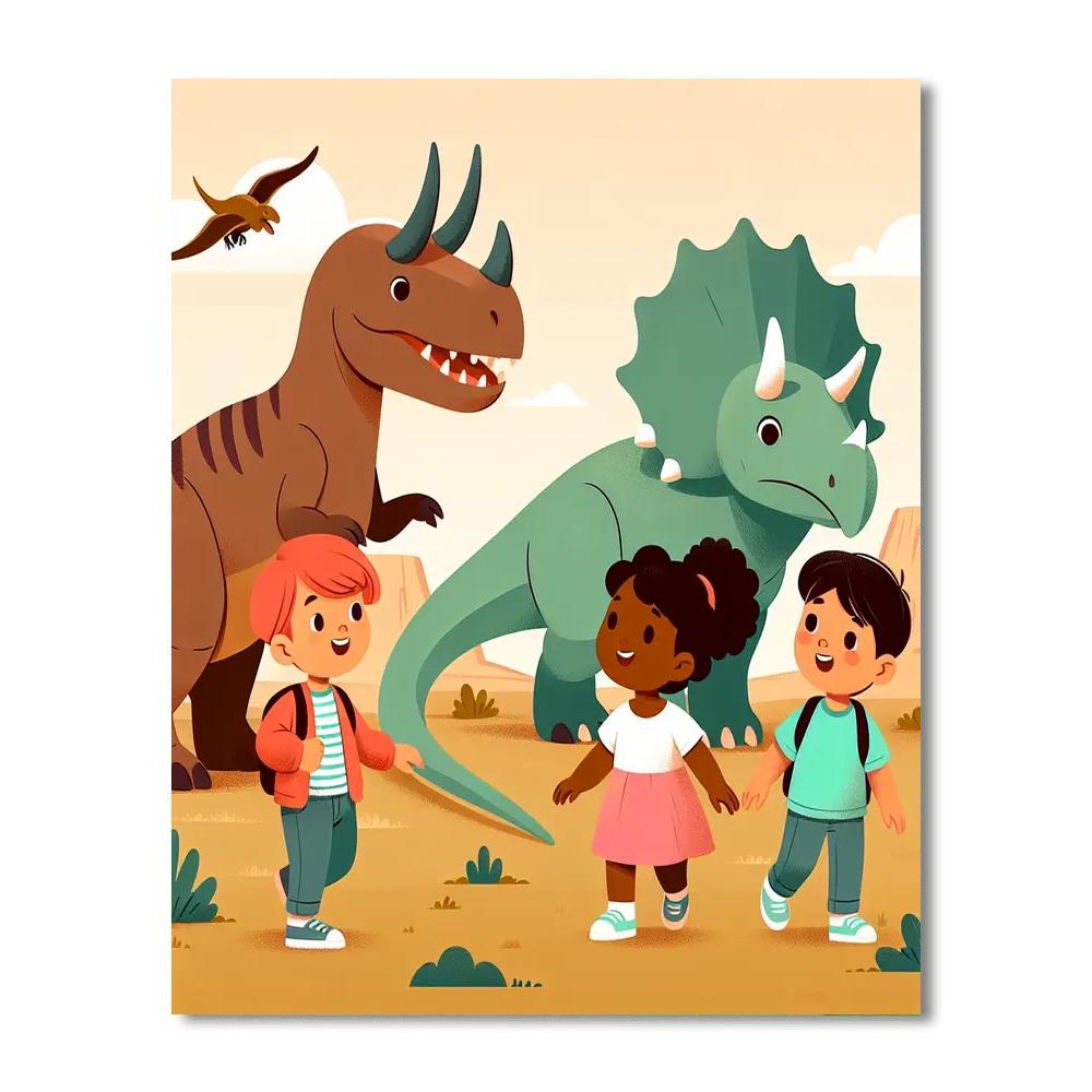 Journey To The Dino World Number Painting