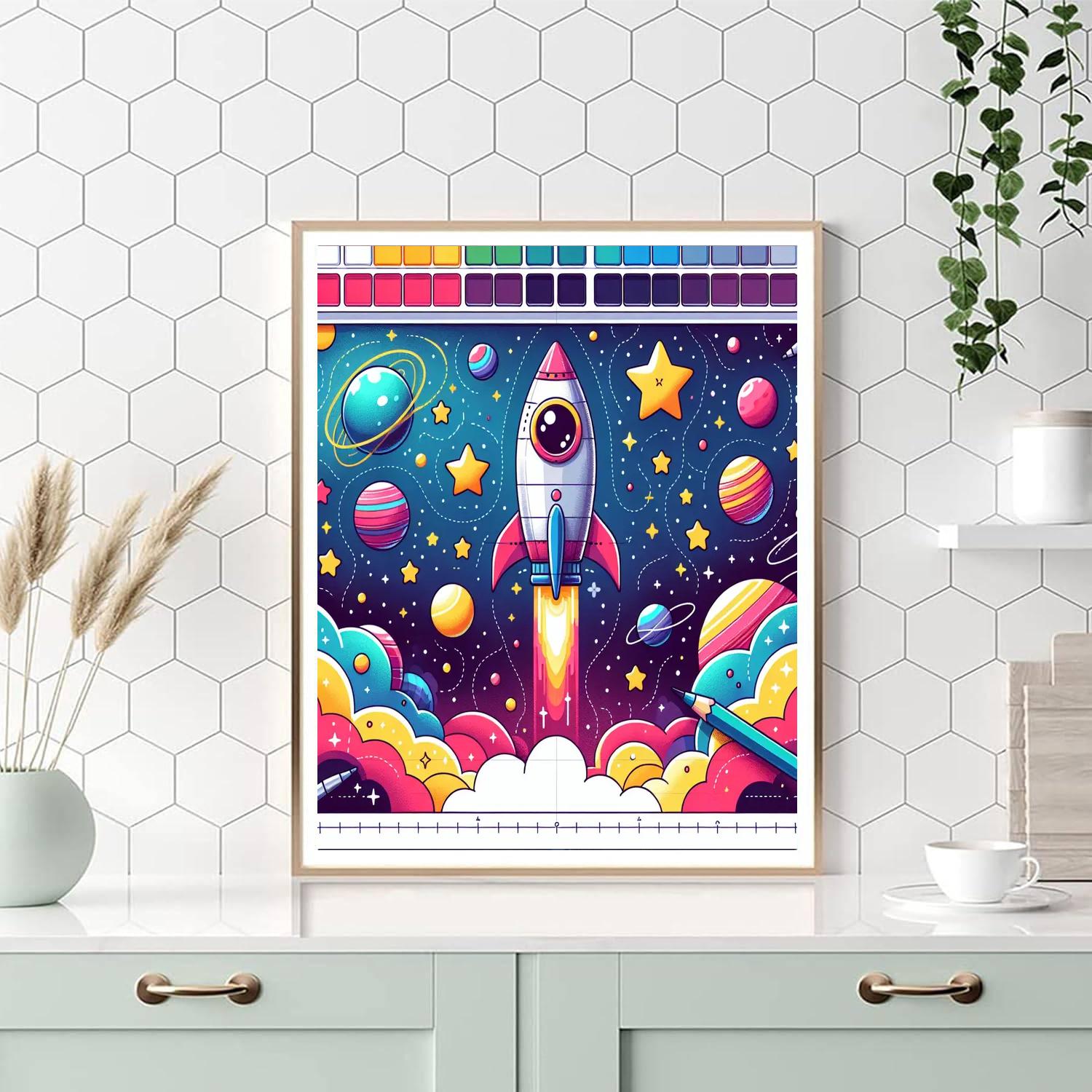 Galactic Space Voyage Painting Number Kit