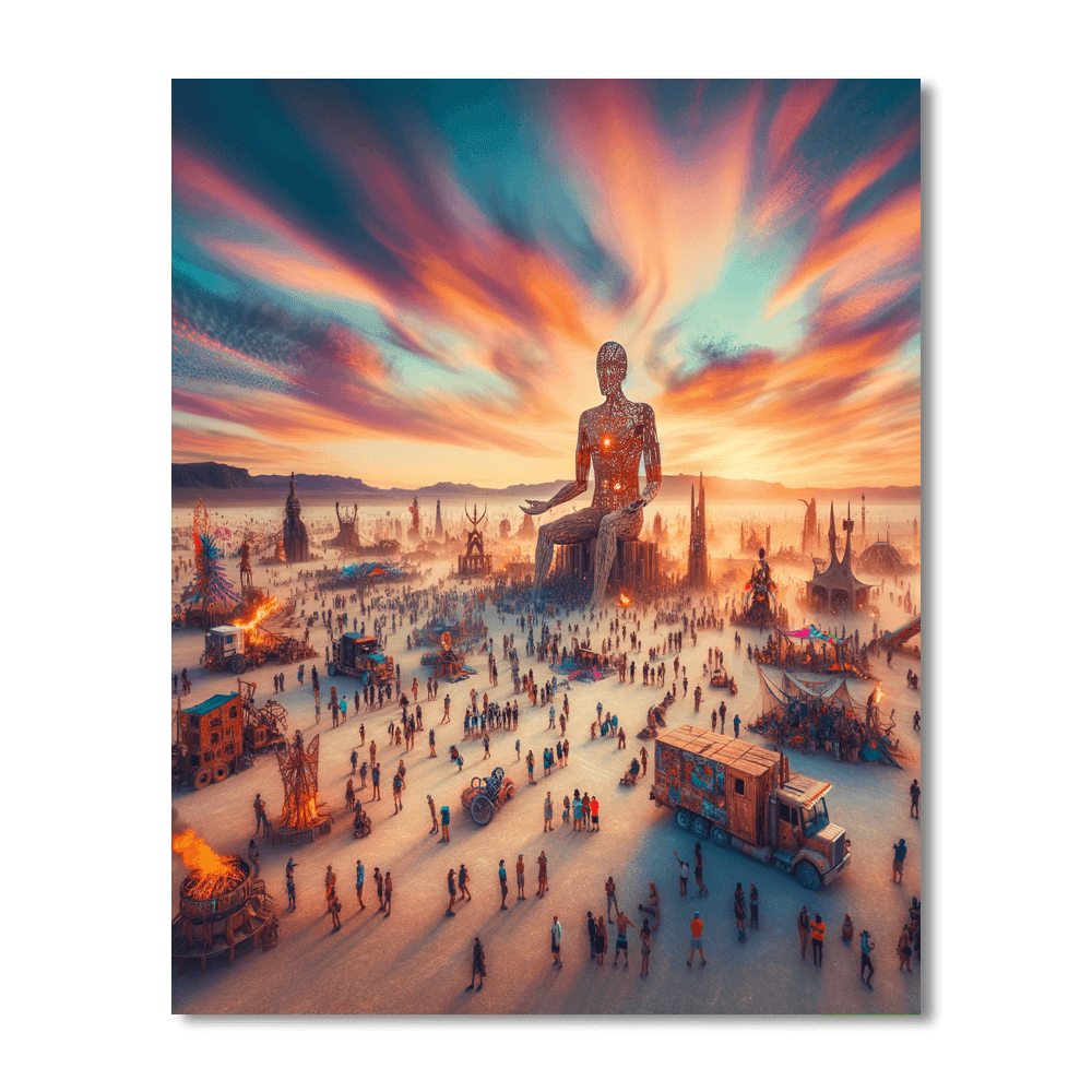 Burning Man - Black Rock City, Usa Painting Number Kit