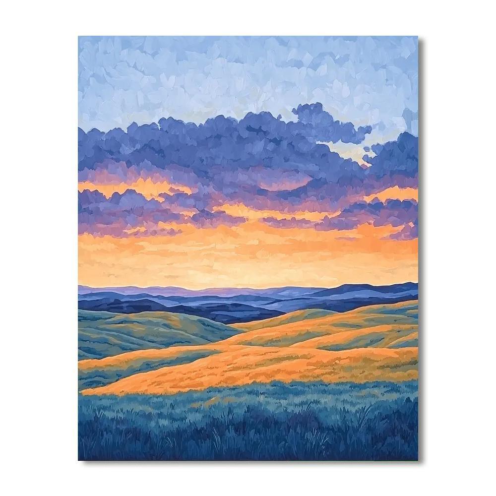 Thomas Hart Benton Inspired Twilight On The Plains  Numbered Painting Kits