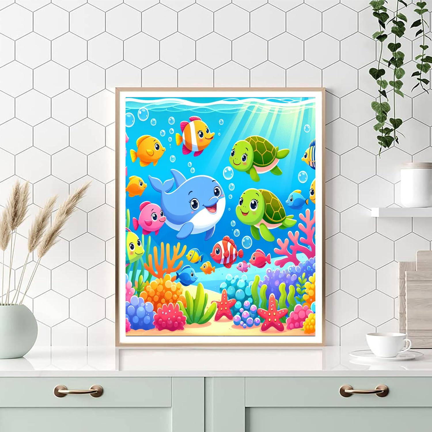 Joyful Ocean Exploration Paint By Numbers Art