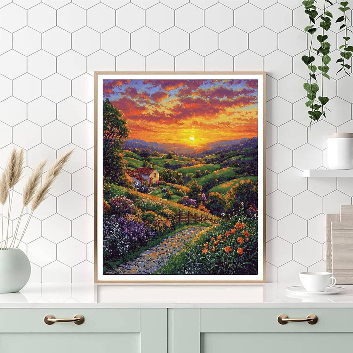 Thomas Kinkade Inspired Melody Of The Sky  Painting By Numbers Kit