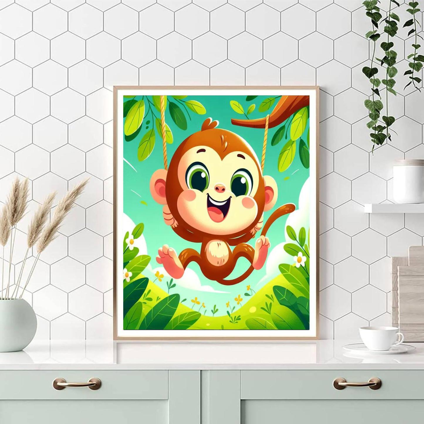 Friendly Jungle Monkey Paint By Number