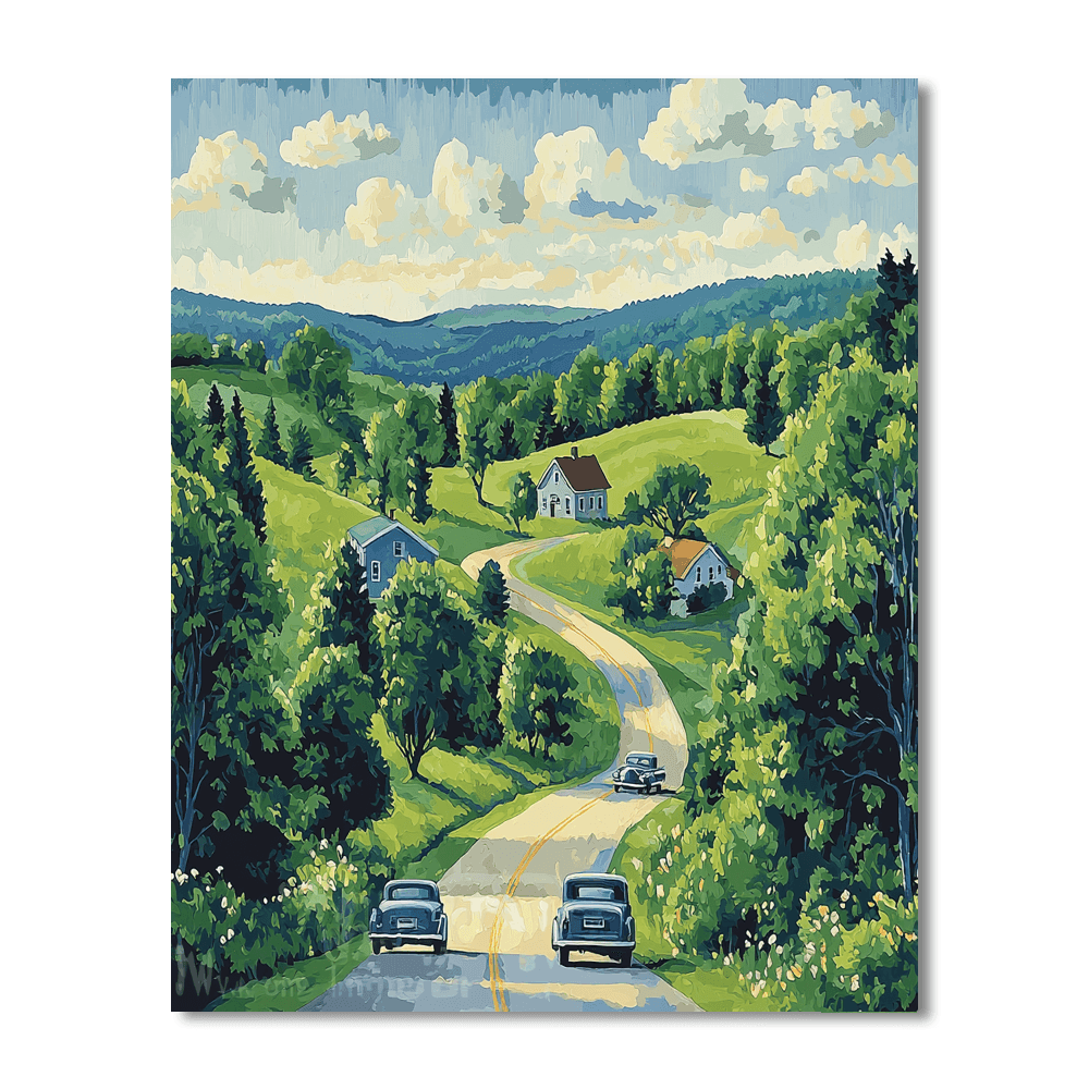 Edward Hopper Inspired Charming Vintage  Paint By Numbers Kits