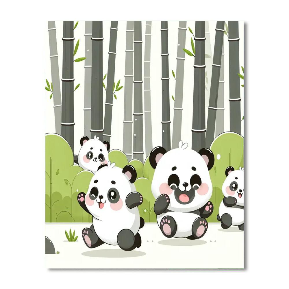 Giggly Panda Parade Numbered Painting Kits