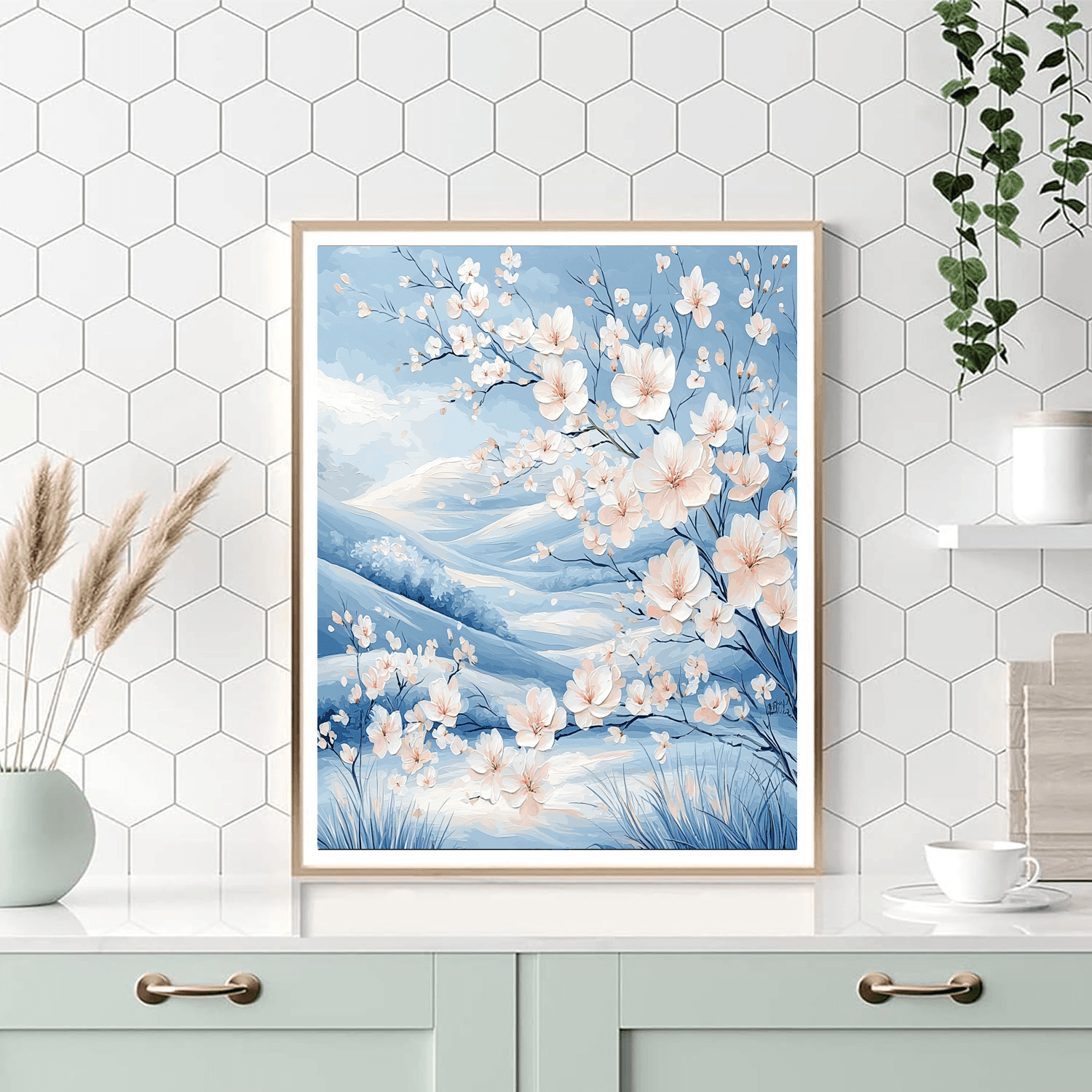 Katsushika Hokusai Inspired Under The Cherry Blossoms  Numbered Painting Kits