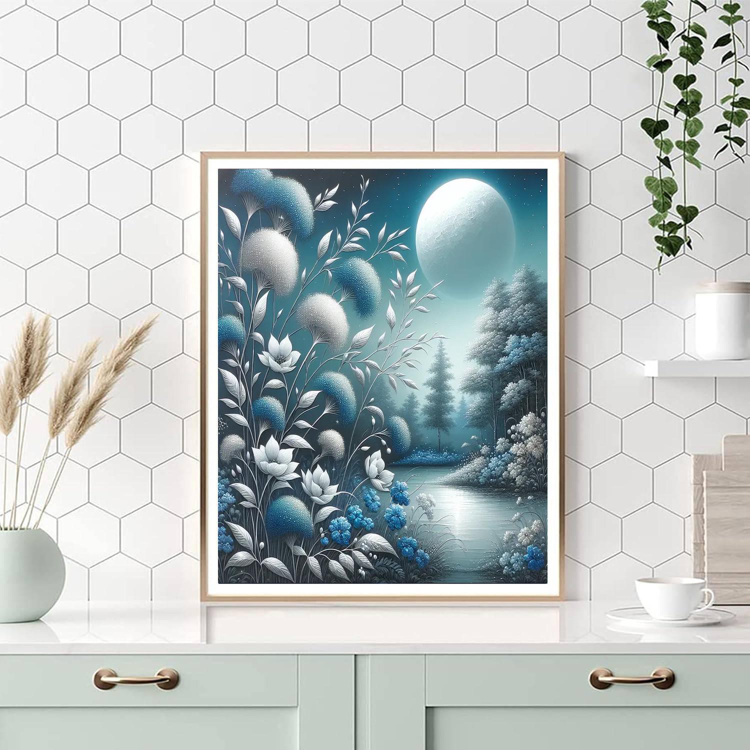 Moonlit Garden Dream Numbered Painting Kits