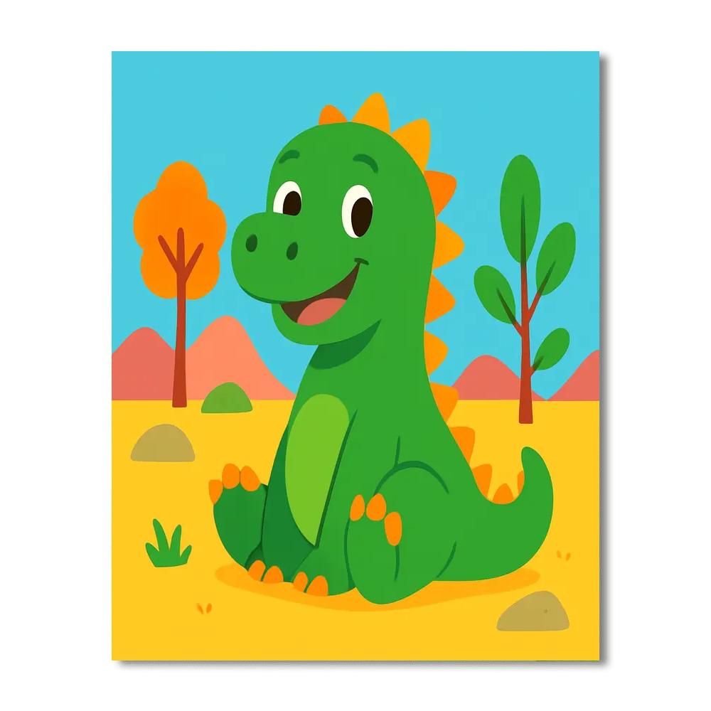 Giggling Dinosaur Paint By Numbers